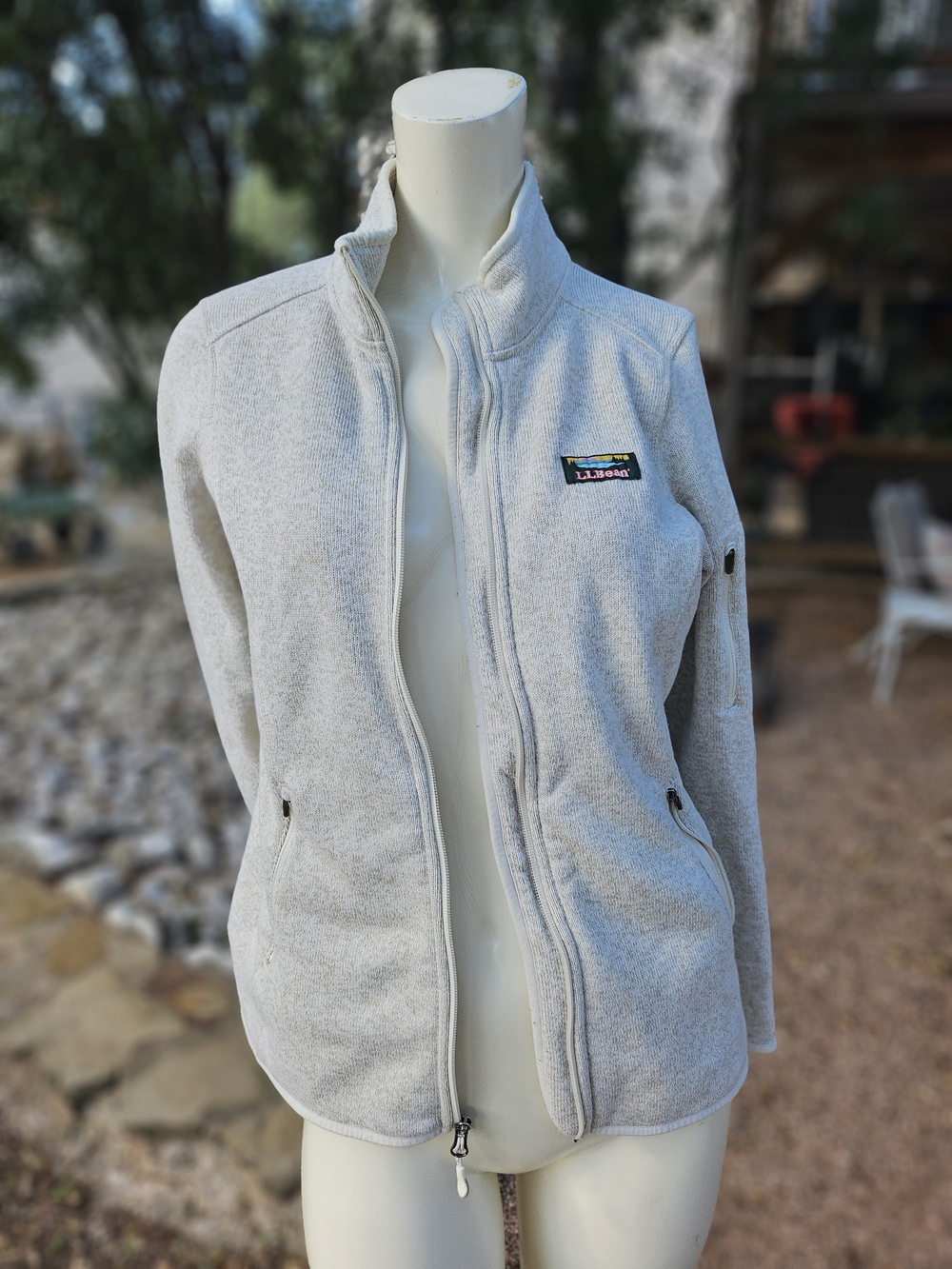 Women's L.L.Bean Sweater Fleece Full-Zip Jacket S Damage Pocket Zip